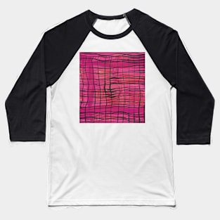 Funky Pink Plaid Baseball T-Shirt